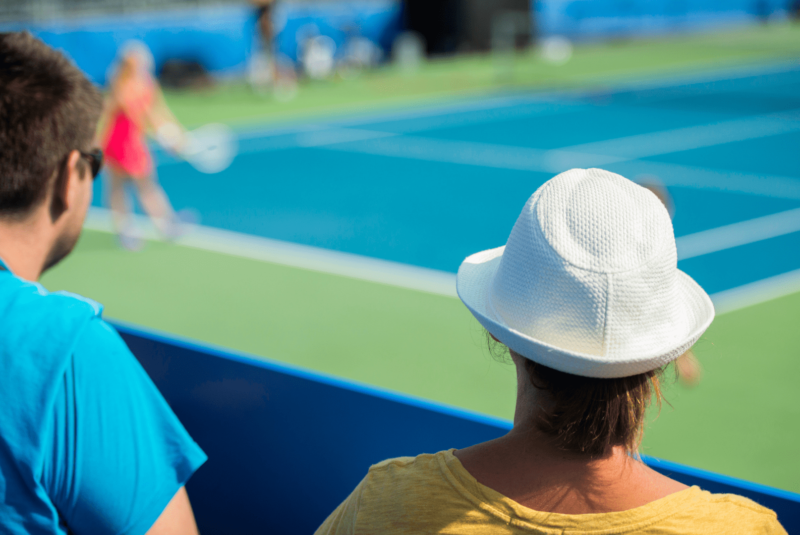 Spectators at a tennis match