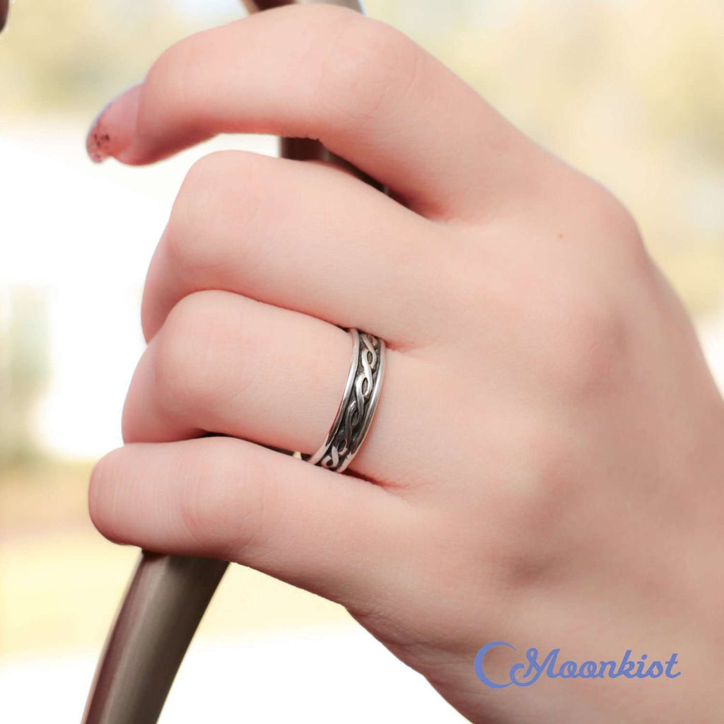 Sterling Silver Braided Wide Band Ring for Men and Women, Jewelry for Men,  Men's Gift, Modern Boho Engagement Ring -  Canada