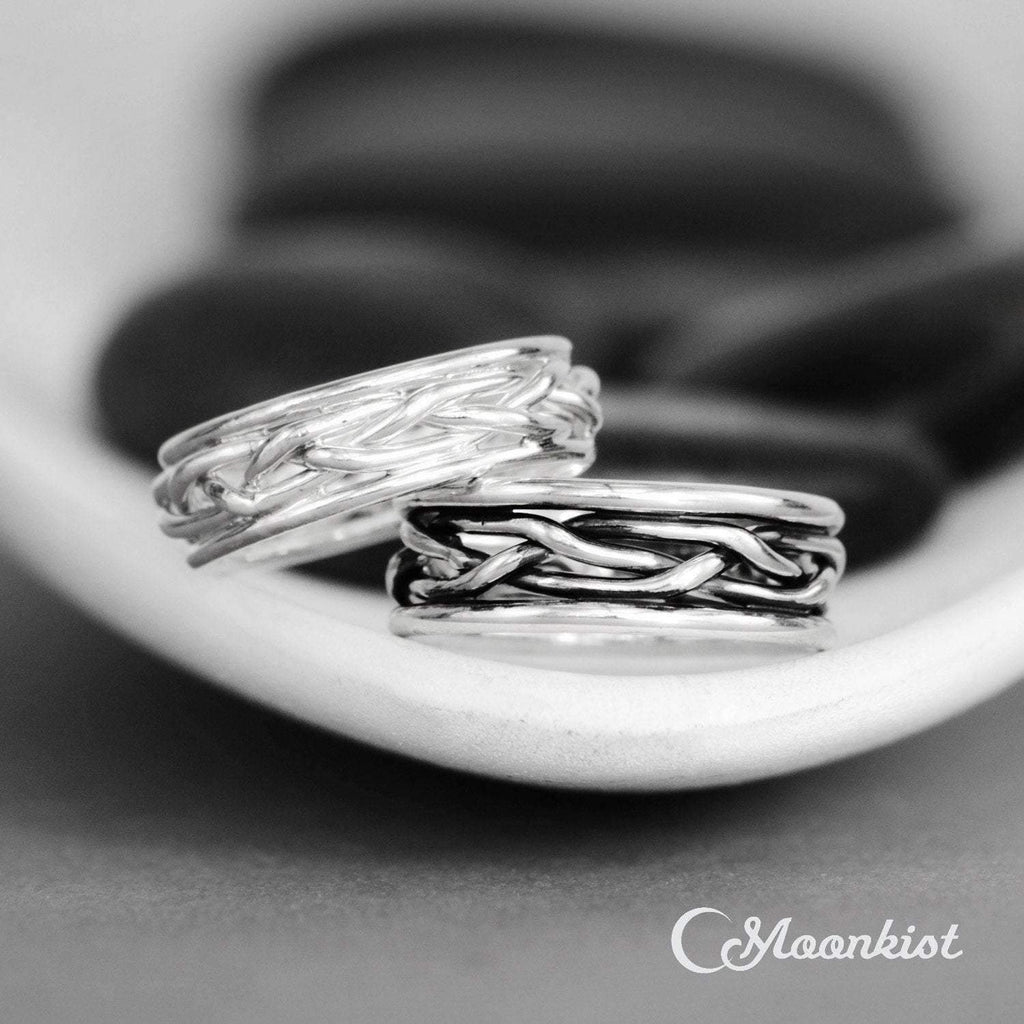 4mm Sterling Silver Braided Wedding Band, Unusual Wedding Ring for Man and  Woman, Silver Wedding Band With Braid, Anniversary Silver Ring -   Denmark