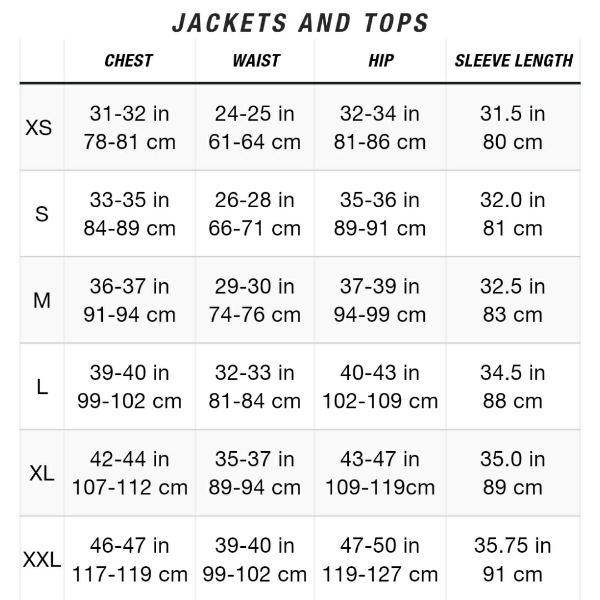 north face nuptse measurements