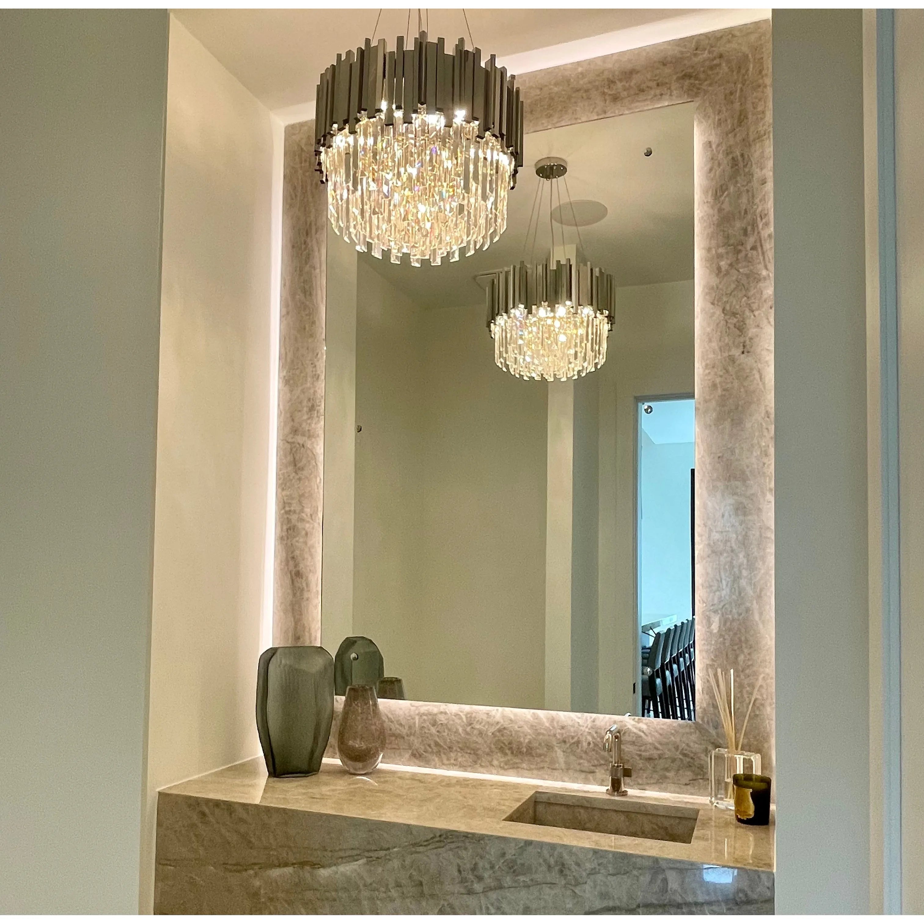 French Empire Round Sphere Crystal Chandelier