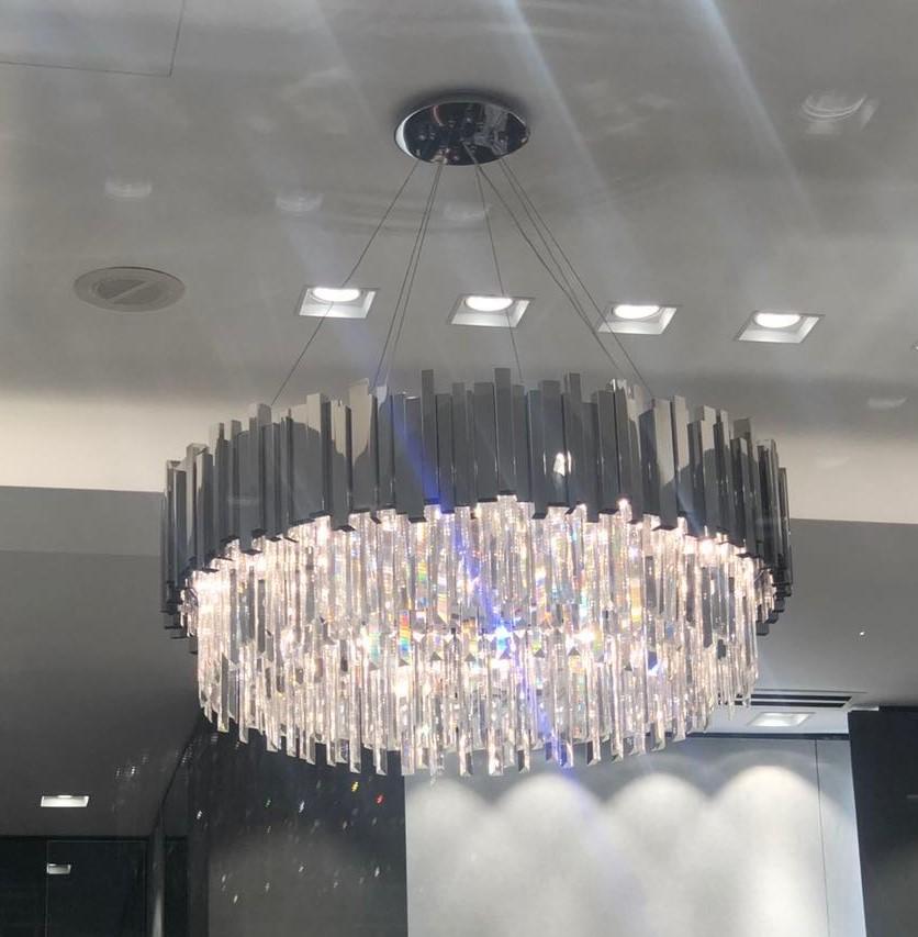 2 tier crystal chandelier