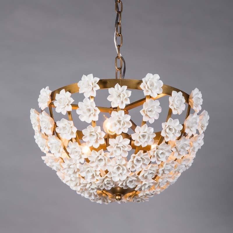 ceramic flower pendant light