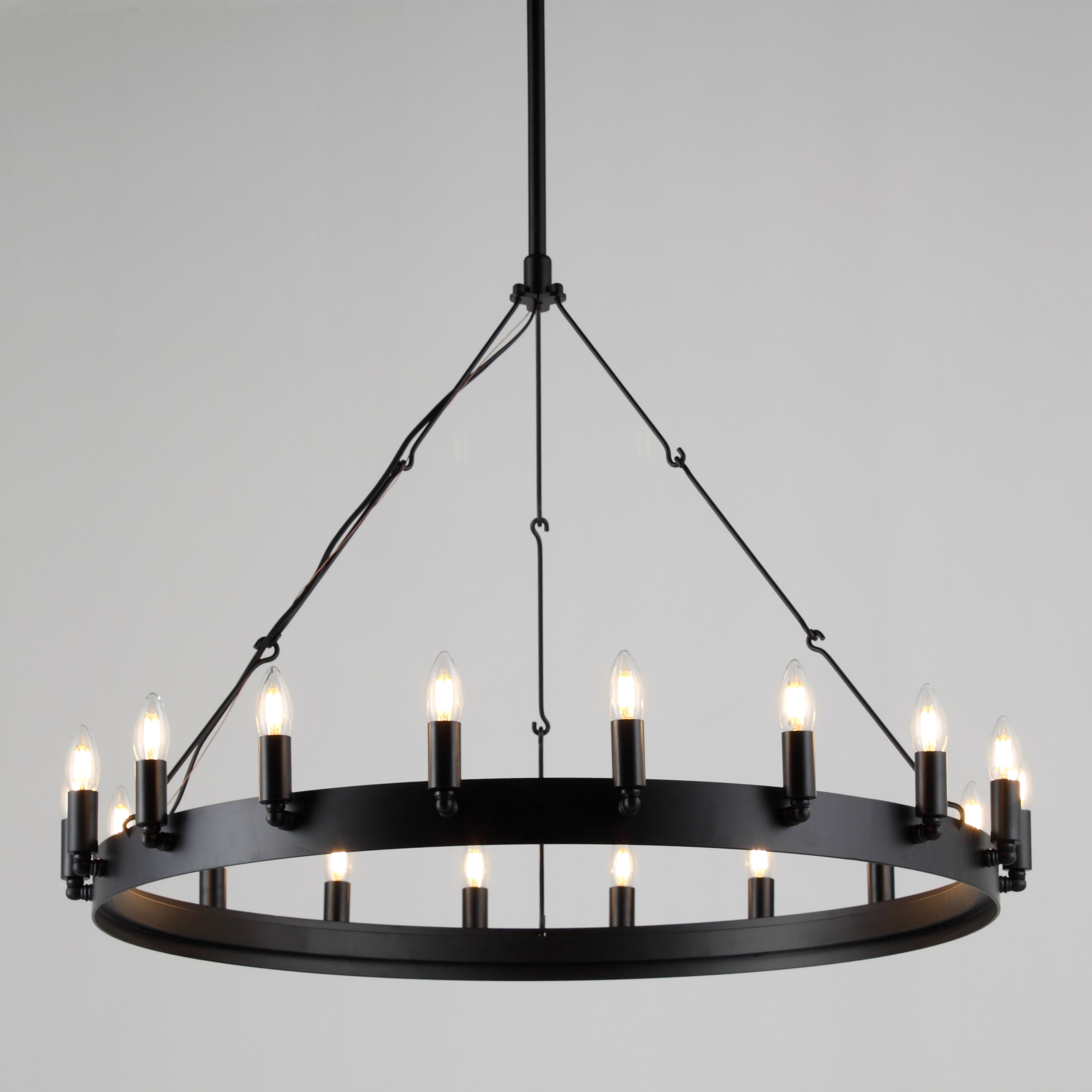 round chandelier black