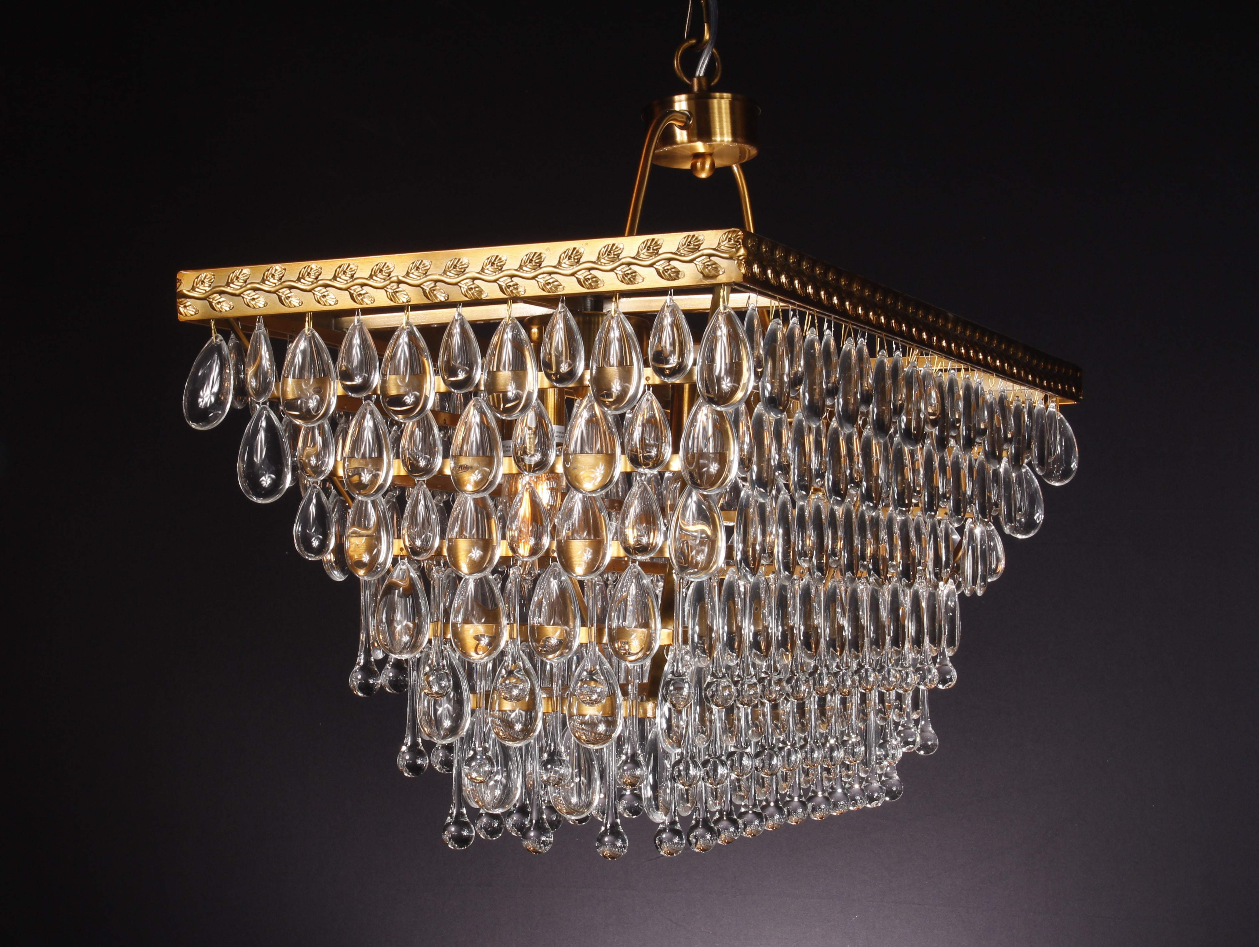 tear drop glass chandelier