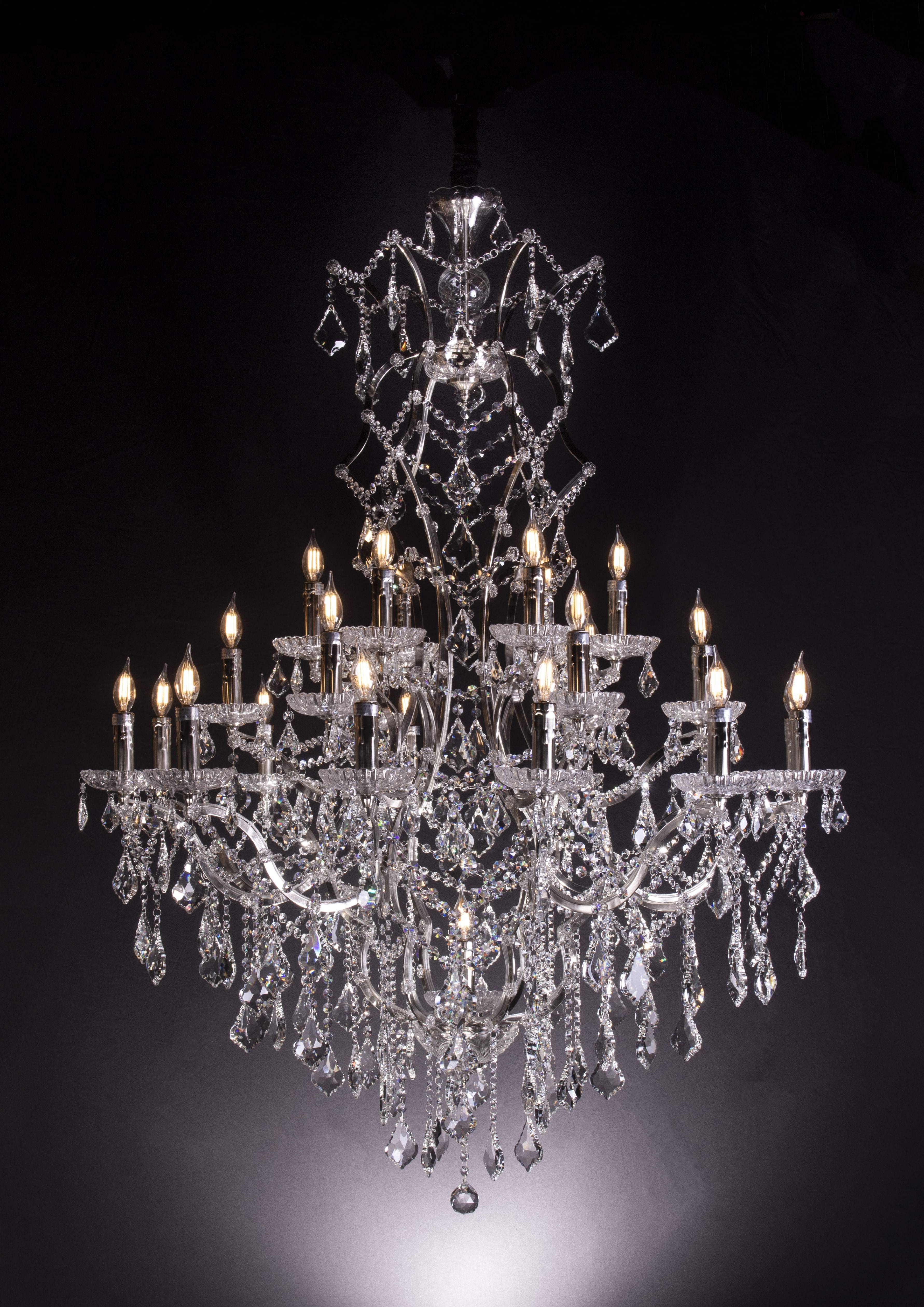 25 Light Maria Theresa Smoke Crystal Chandelier