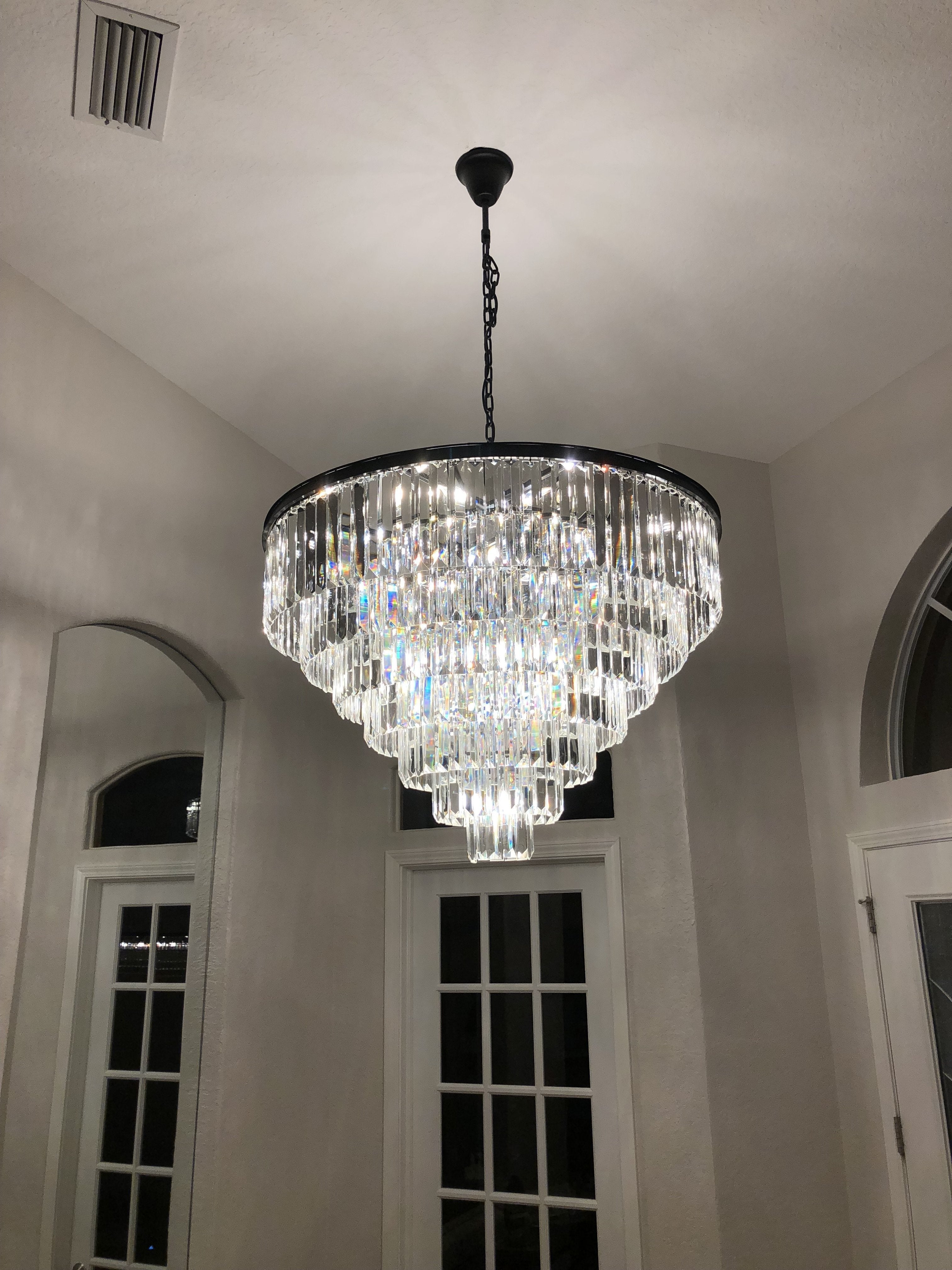 odeon crystal fringe chandelier