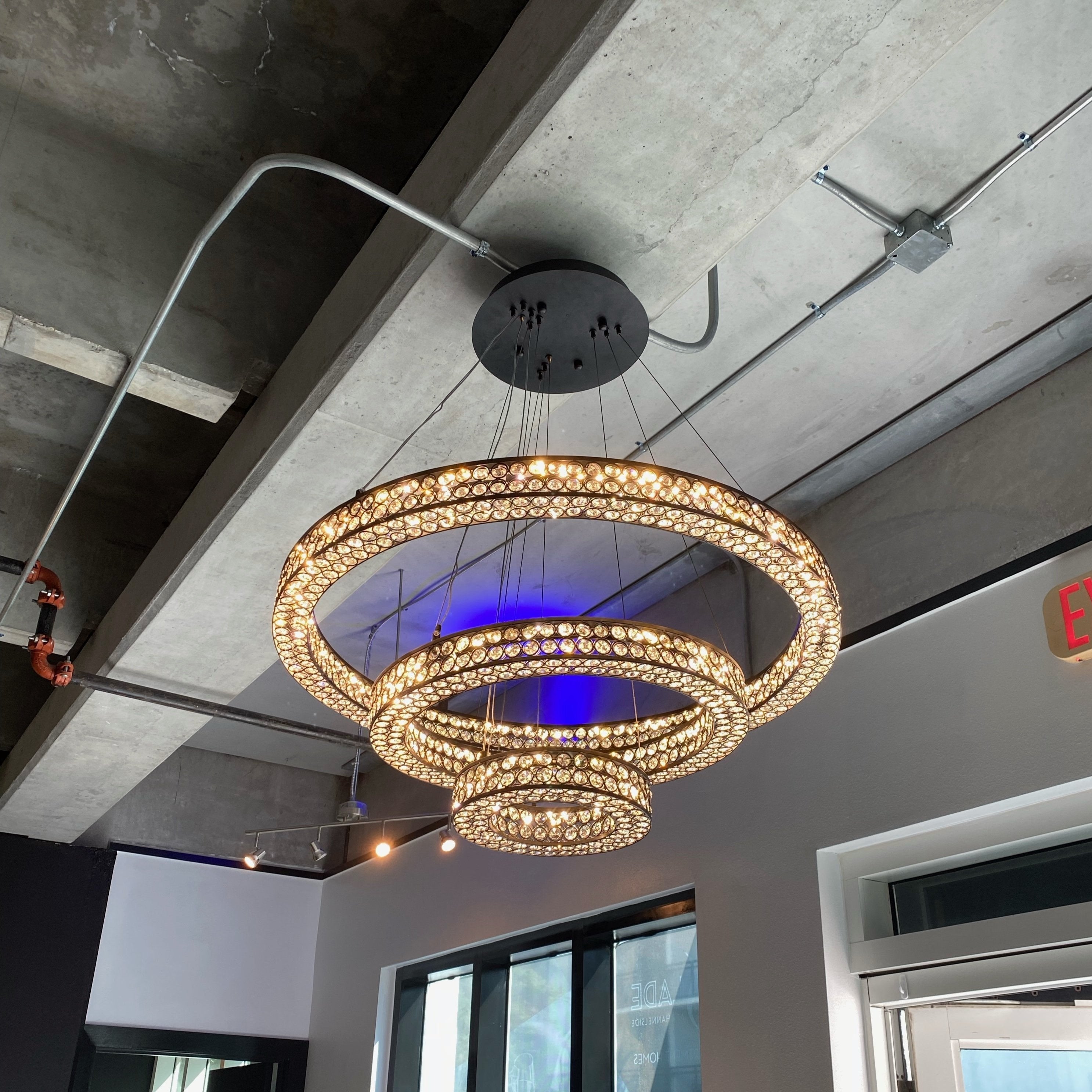 Perriello Tiered LED Crystal Ring Pendant