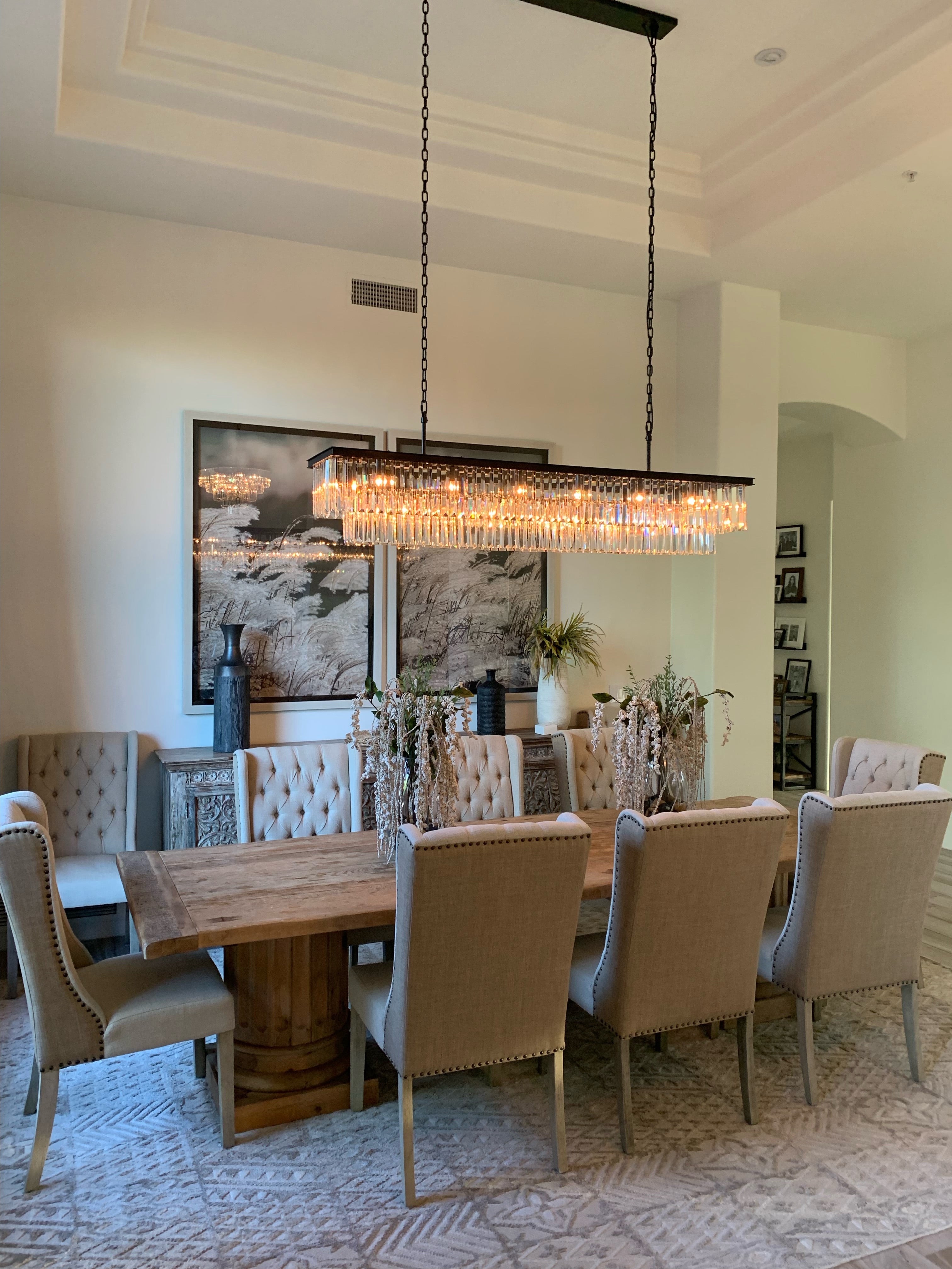 rectangular fringe chandelier