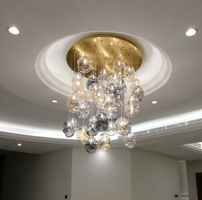 The Iridescent Waterfall Glass Bubble Chandelier