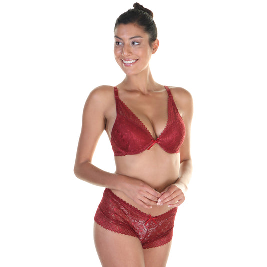 Matching Bras and Panties Set with Lace Mesh Design SOLD SEPARATELY  (6-Pack)