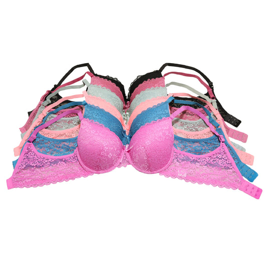 Angelina Matching Bras and Panties Set with Daisy Lace Design –