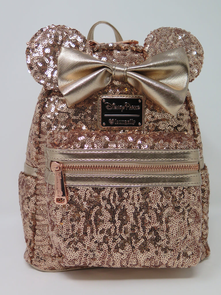 rose gold sequin mickey backpack