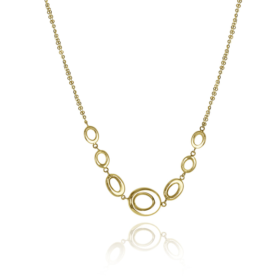 Gold Mod Link  with Double Chain Necklace