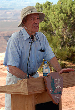 Stewart Udall Speaking at a National Park