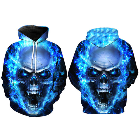 blue skull hoodie