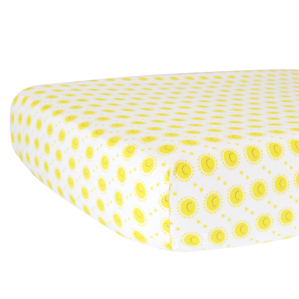 yellow crib sheet