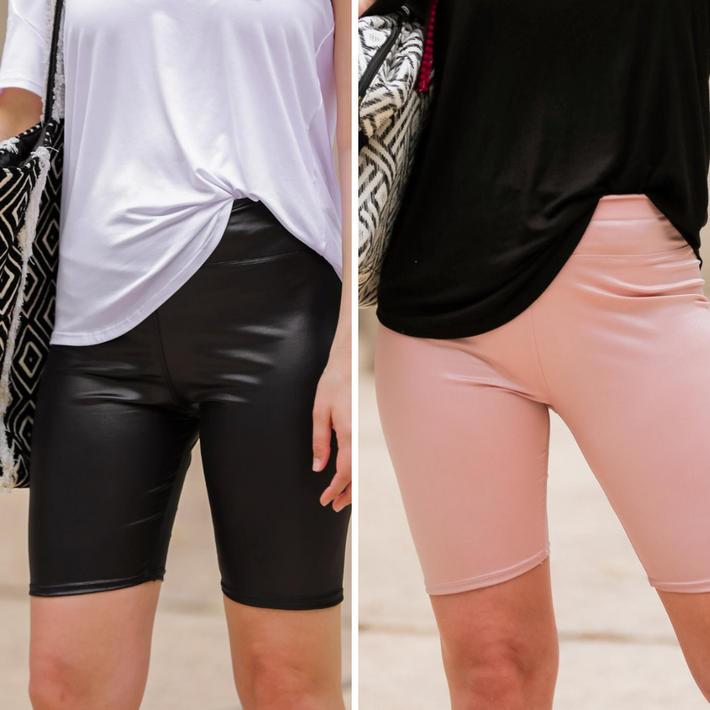 New York Minute Faux Leather Shorts by Jess Lea Boutique