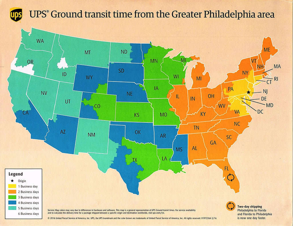 Ups Ground Zone Chart Map