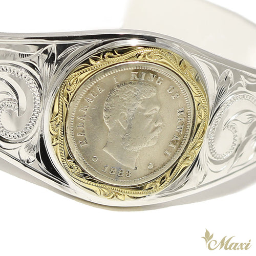 Silver 925] Buffalo Nickel Coin Bangle Bracelet (B0504) [Made to