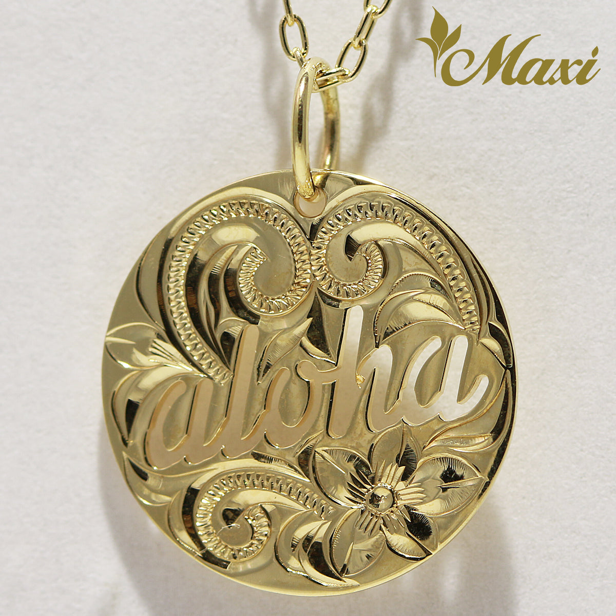 ハワイアンジュエリー Maxi アロハ Aloha ネックレス 14K-