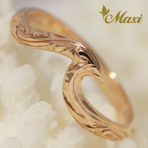 14K Gold] 2mm Kohola Whale Tail Ring*Made to Order*(TRD-R) 14金