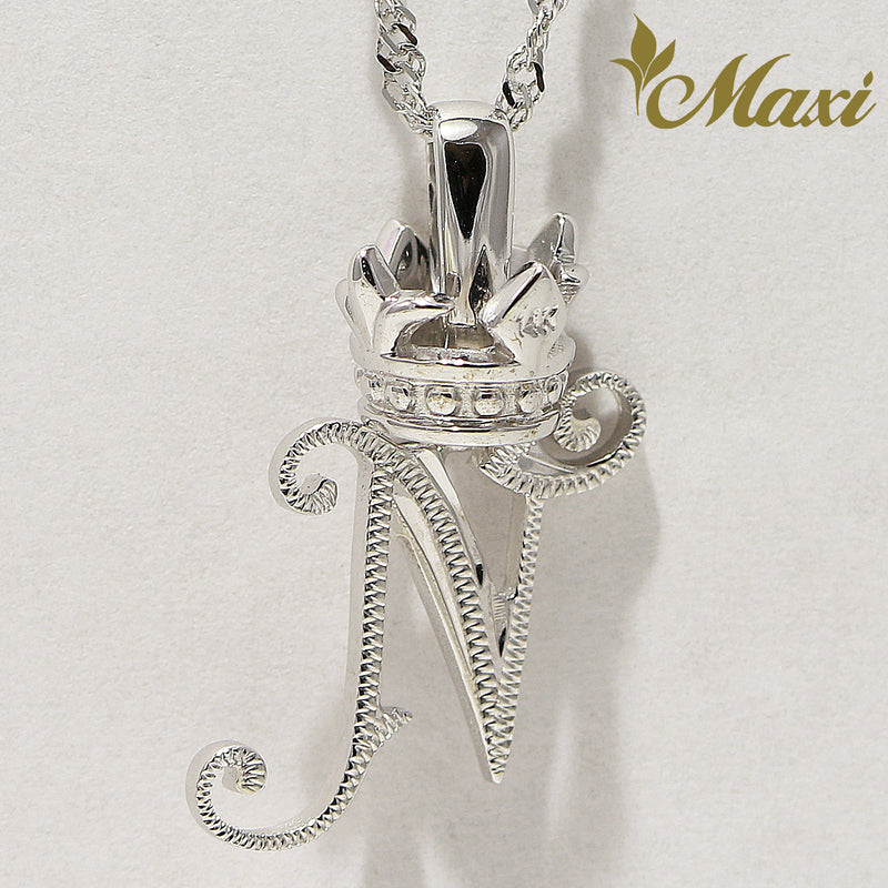 gold initial pendant with crown