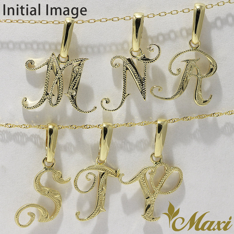 gold initial pendant with crown