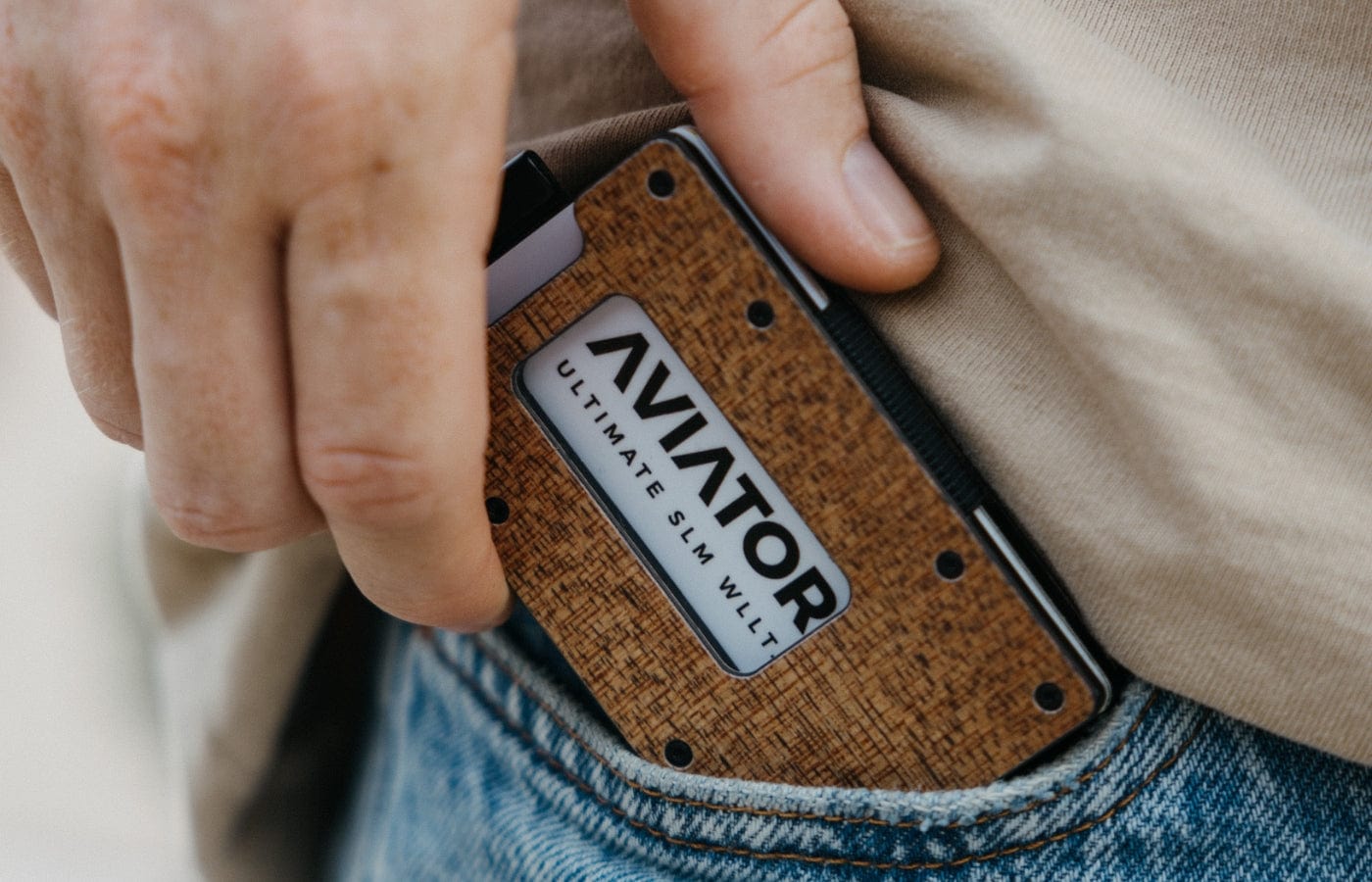 Wood Carbon Fiber Slim Wallet  #1 Slim Wallet - AVIATOR by EVERMADE WALLETS