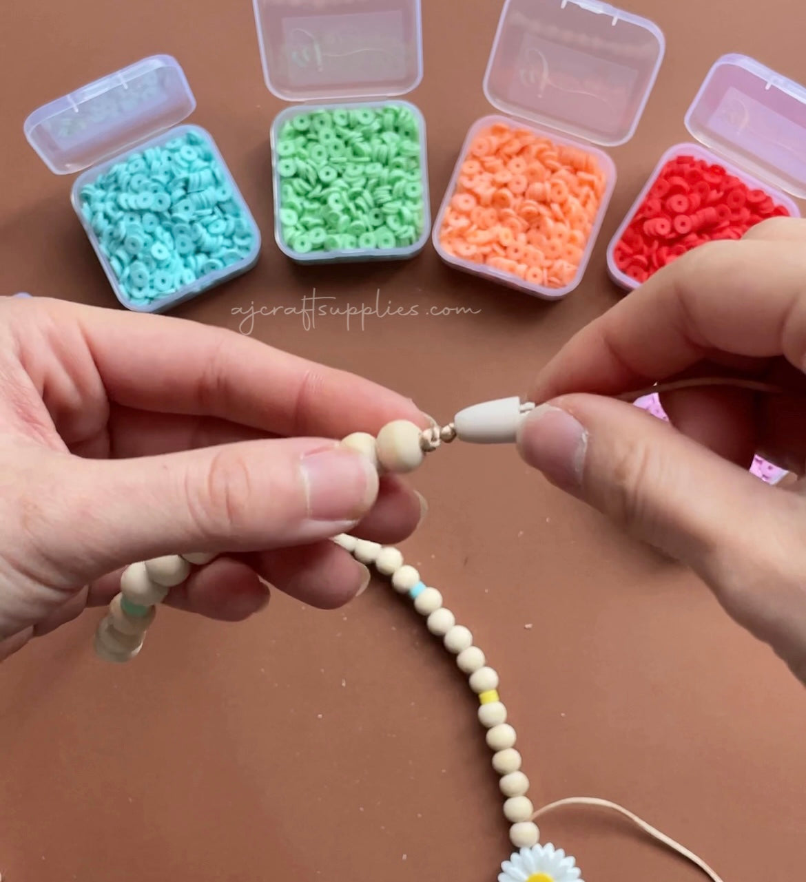 DIY Wooden Bead Beaded Chain Lanyard Tutorial - AJ Craft Supplies