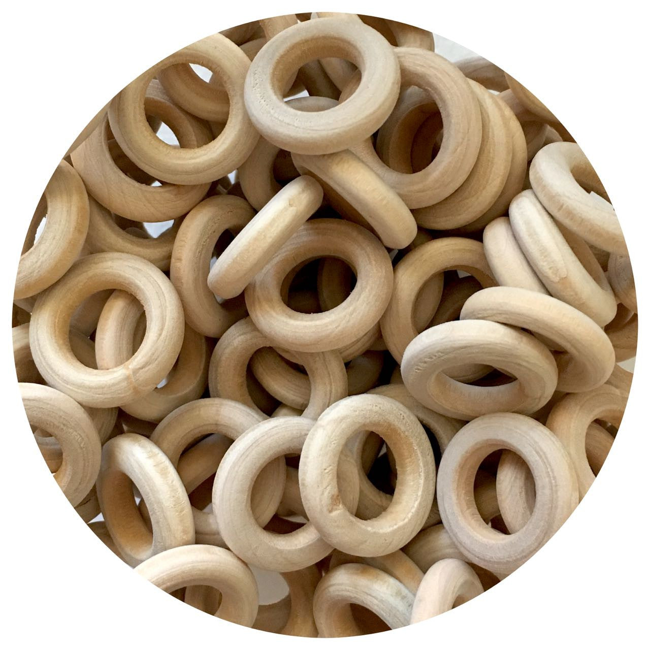 100pcs Wood Rings Natural Wood Rings For Craft 55mm Rings Solid Wood Rings  For Diy Crafts And Jewelry Making