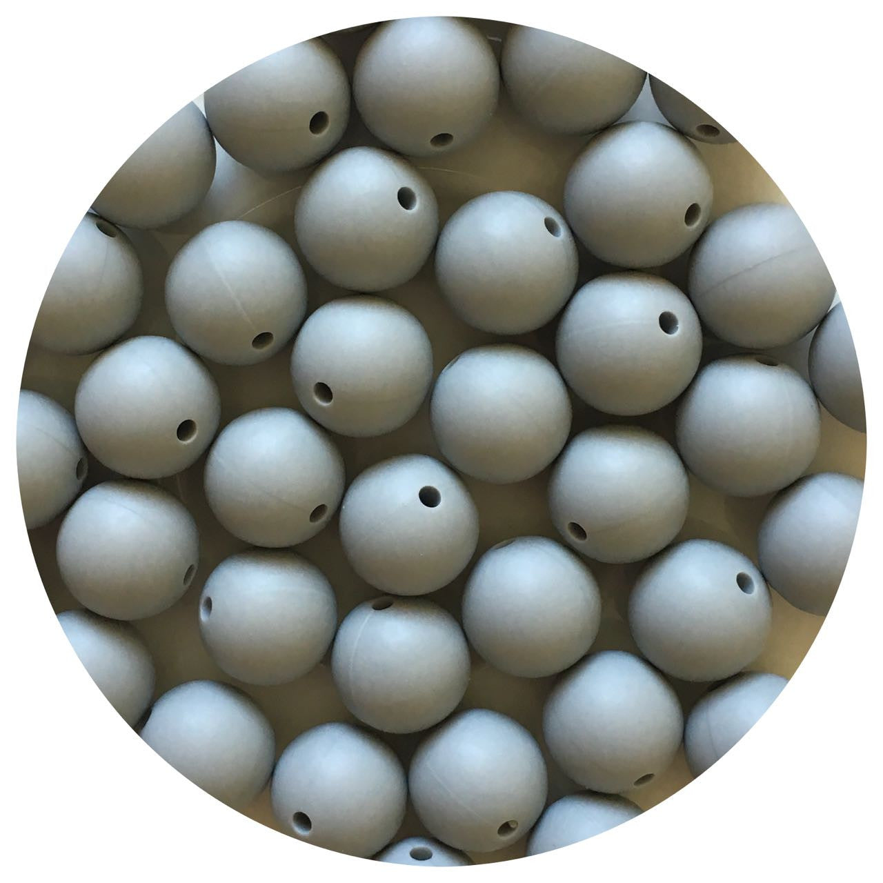 Light Grey 15mm Round 10 Beads Aj Craft Supplies