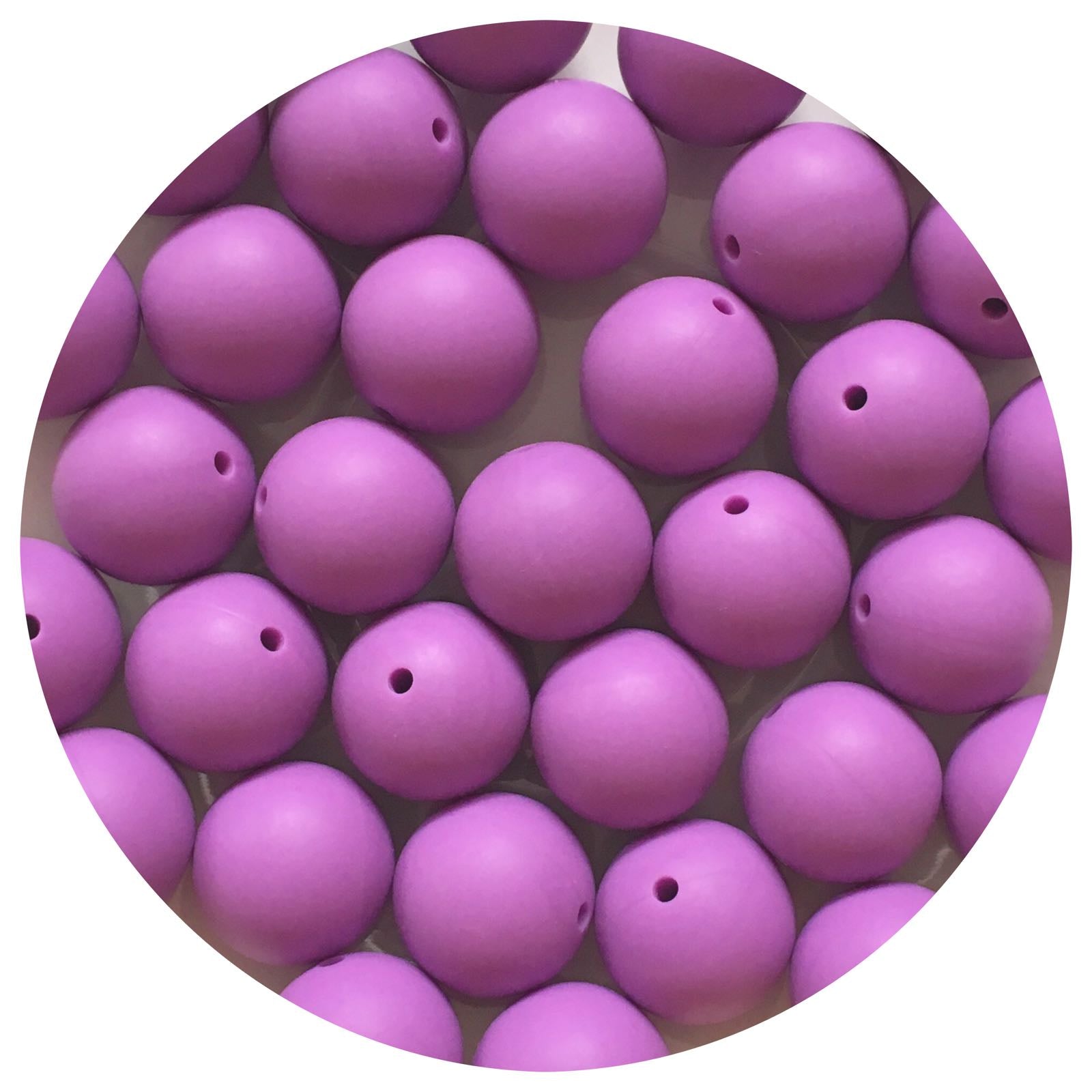 Lavender Purple - 19mm round - 5 Beads