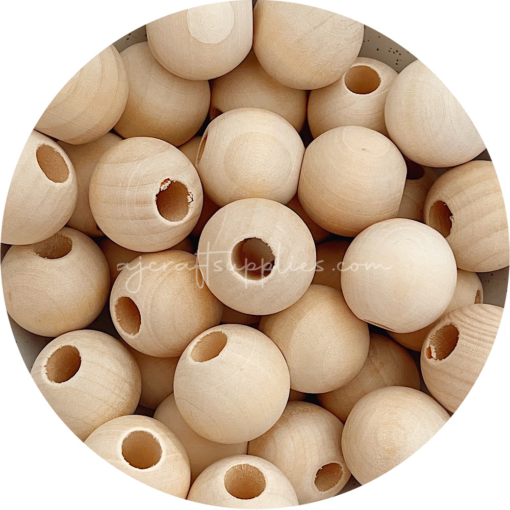 Incraftables Natural Wooden Beads for Crafts 530pcs (8mm, 10mm, 15mm, 20mm & 25mm). Best Wood Beads for Crafts with Holes. Bulk Unfinished DIY Large