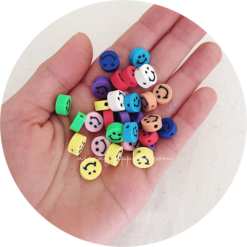 10mm Round Mixed Polymer Clay Beads 🌈 – RainbowShop for Craft