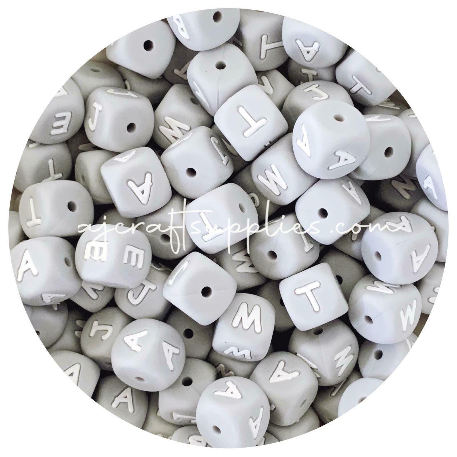 12mm Pastel Blue Silicone Letter Beads - Choose Your Letters - Each - AJ  Craft Supplies