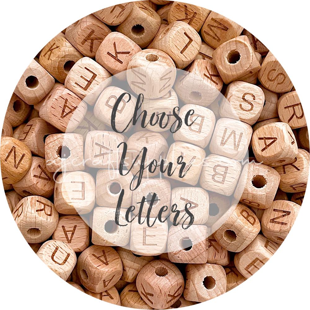 12mm Beech Wood Cube Letter Beads - MIXED PACK - 50 beads - AJ Craft  Supplies