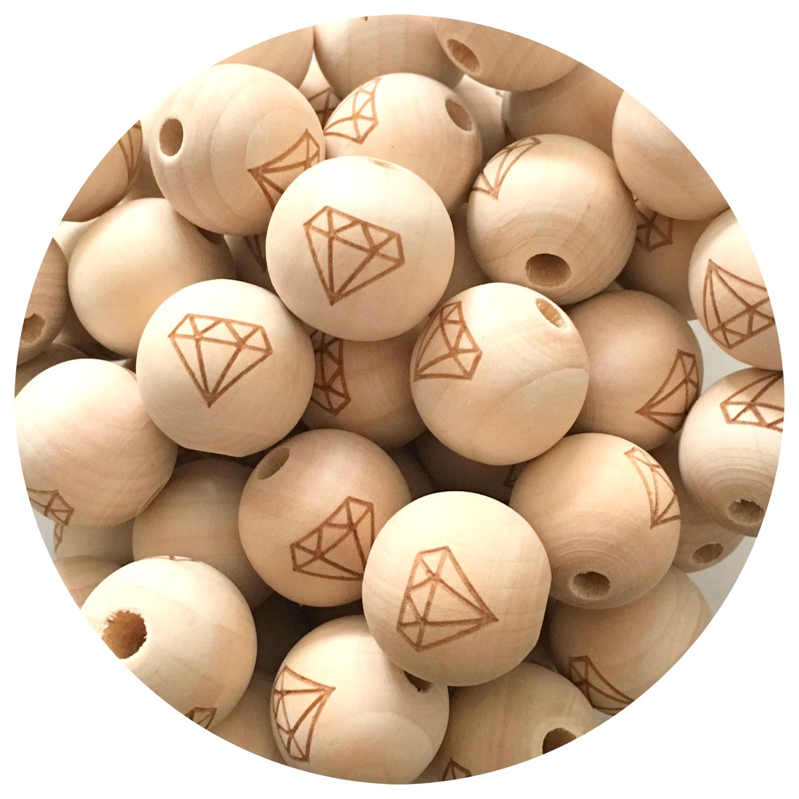 30mm Wood Beads, Bag of 10 Wood Balls for Crafts Unfinished, Wood