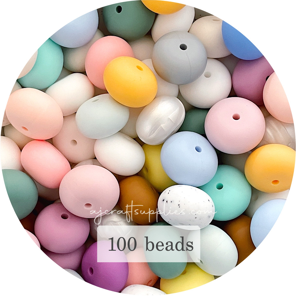 100 BULK 12mm Silicone Beads, 100 Silicone Beads Wholesale, 100