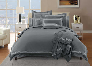 Hotel Luxe 1000tc 100 Cotton Sateen Charcoal Quilt Duvet Cover