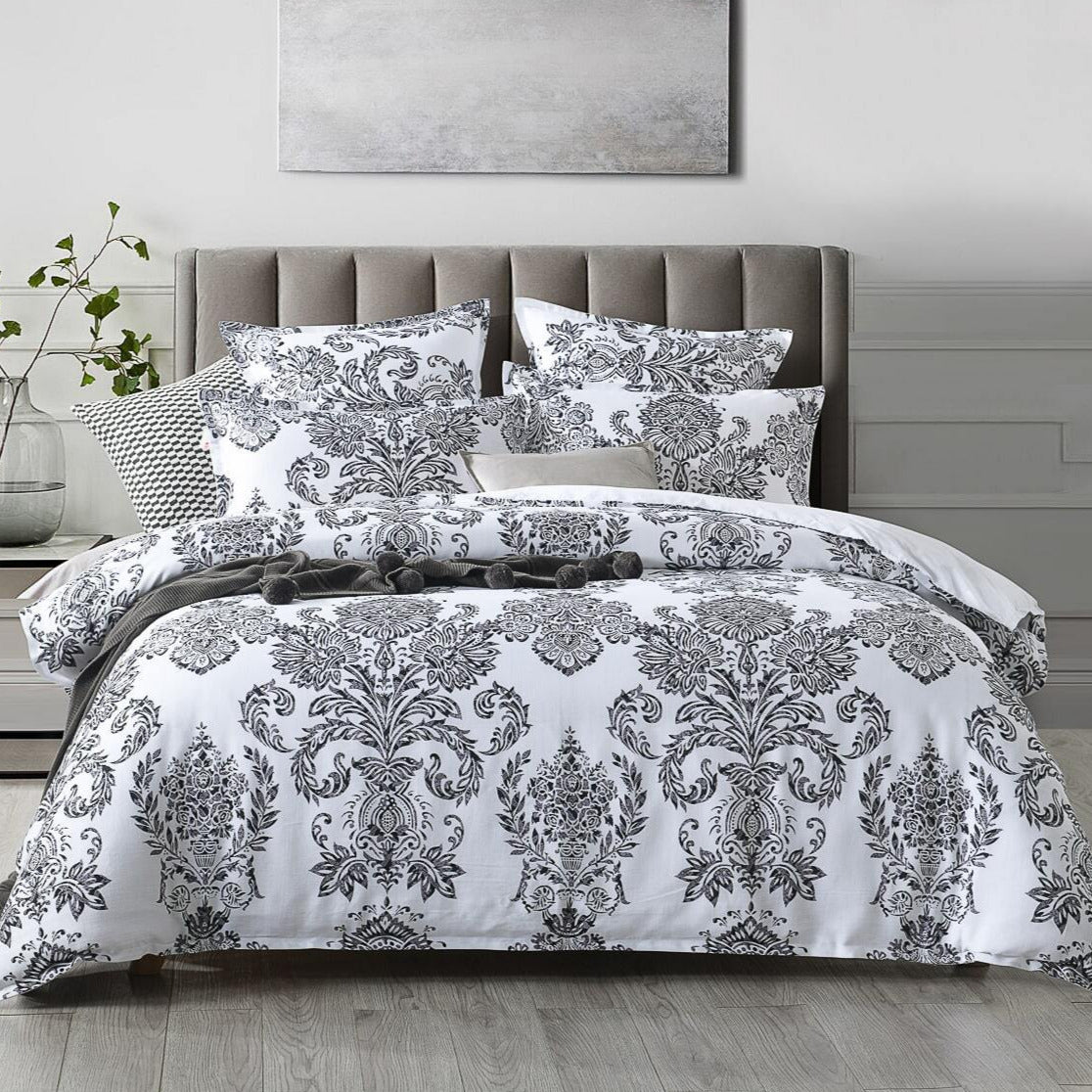 damask quilt cover set