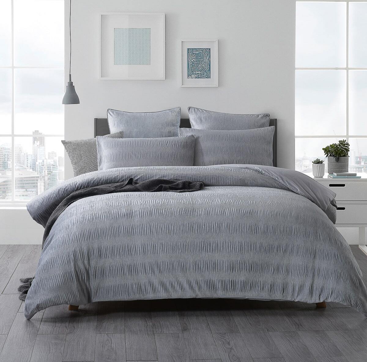 velvet duvet cover grey