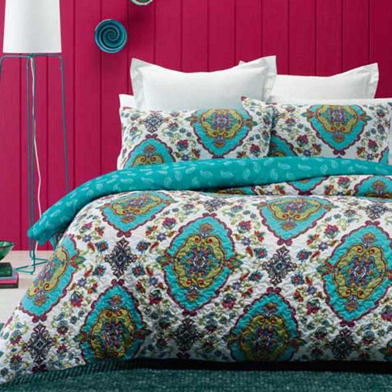 Glastonbury Quilted Effect Quilt Duvet Cover Set My Linen Corner