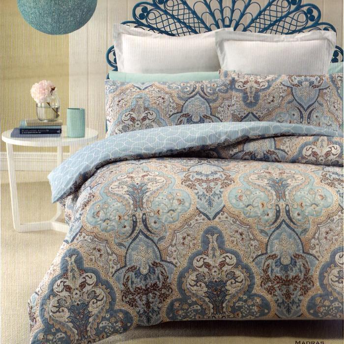 Madras Quilted Effect Quilt Duvet Cover Set My Linen Corner