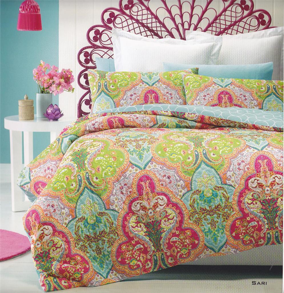 Sari Quilted Effect Quilt Duvet Cover Set My Linen Corner