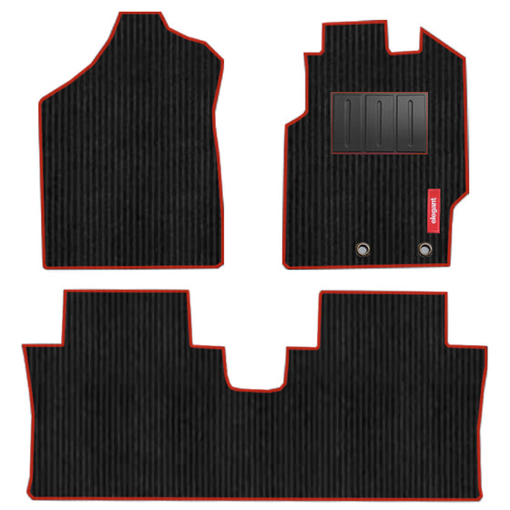 Cord Carpet Floor Mat Black And Red (Set of 6)