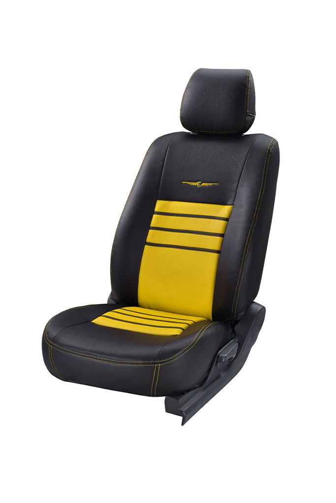 black and yellow car seat covers