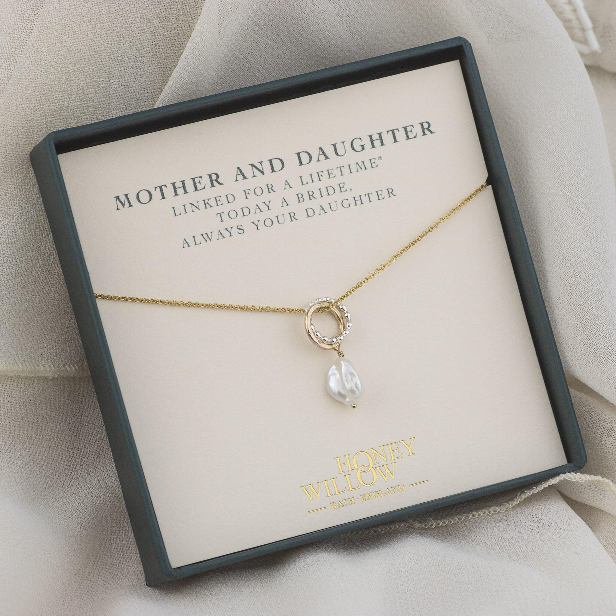 Mother of the Bride Mother's Day Gift, Jewelry Gift for Mother in Law,  Necklace and Card Gift Set, Gift for Mom, Gift for Her, Jewelry for Mom,  Thank you Gift [Rose Gold