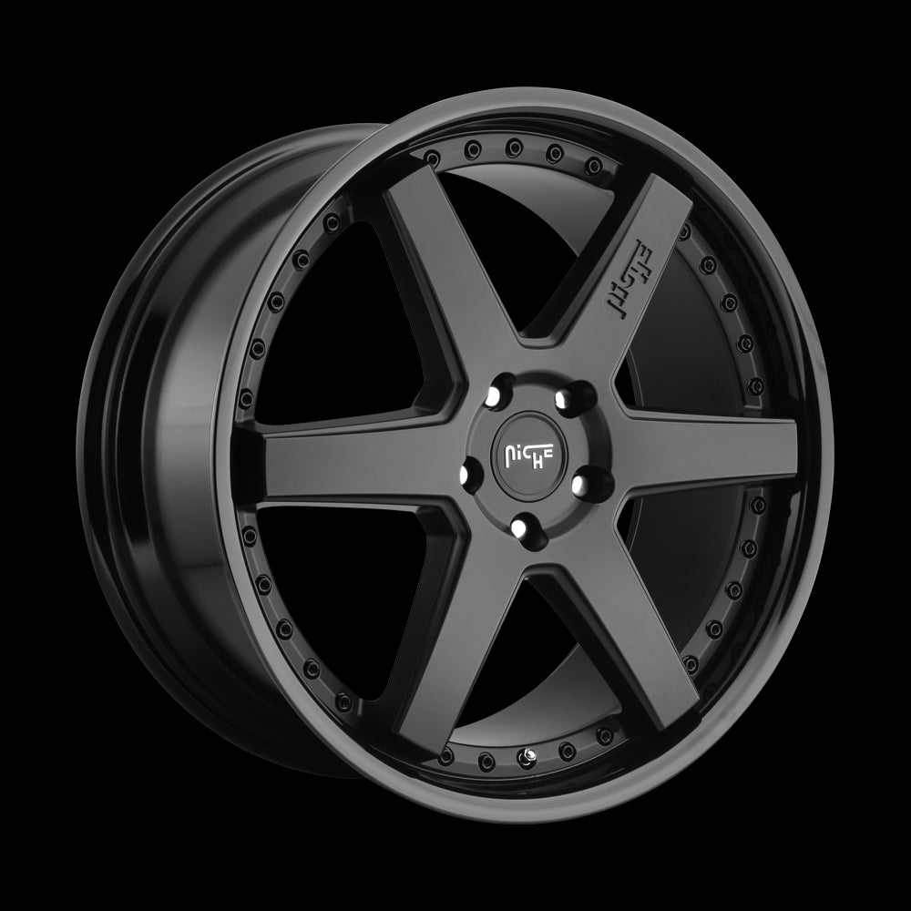 10x22 Niche Wheels M192 Altair Gloss Black Matte Black Wheel 5x127 ET35 CB71.50