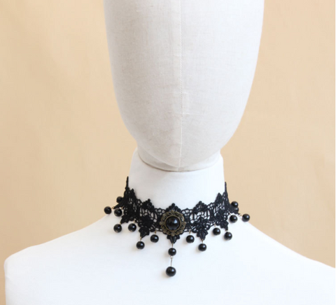 Gothic Metal Chain & Lace Choker